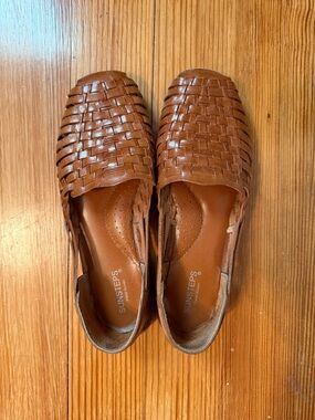 Sunsteps Women's Woven Leather Sandals - Brown